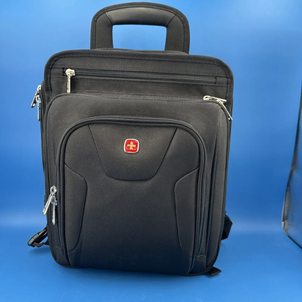 SwissGear Black Computer Backpack Padded Laptop Travel Work Bag